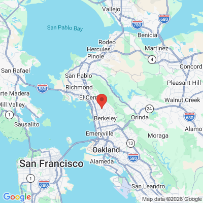 Map to North Berkeley Dental Arts office in Berkeley, CA