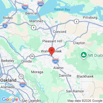 Map to Walnut Creek Dental Studio office in Walnut Creek, CA