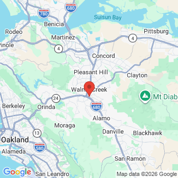 Map to Creekside Kids Dentistry office in Walnut Creek, CA