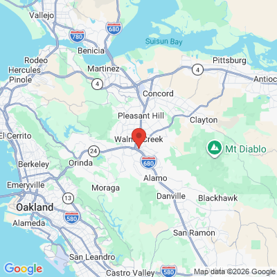 Map to Creekside Kids Dentistry office in Walnut Creek, CA