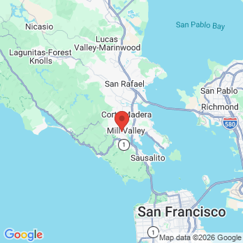 Map to Marin Dental Wellness office in Mill Valley, CA