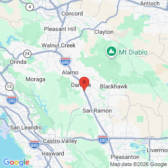 Map to Galvan Dental Care office in Danville, CA