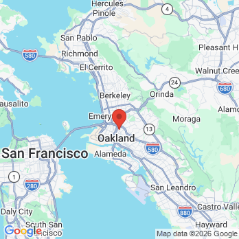 Map to Oakland Eco Dental office in Oakland, CA