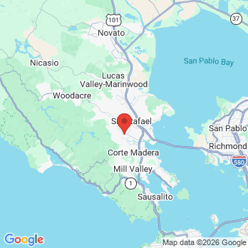 Map to Amaya Periodontics office in Kentfield, CA