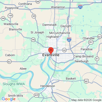 Map to  office in Evansville, IN