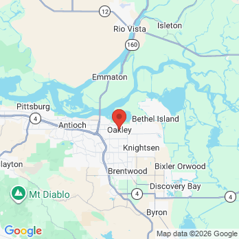 Map to Diablo Vista Dental Care office in Oakley, CA