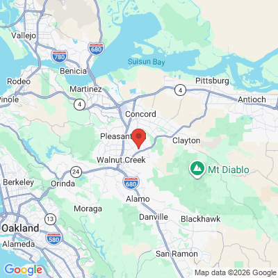 Map to Hearthwood Dental Care office in Walnut Creek, CA