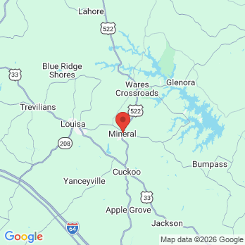 Map to Mineral Dental Care office in Mineral, VA