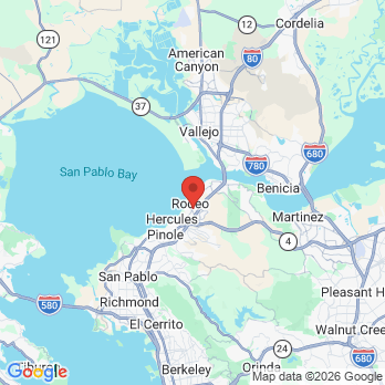 Map to Porteous + Burke Family Dentistry office in Rodeo, CA