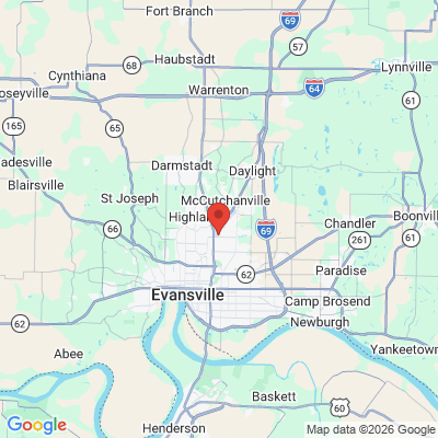 Map to  office in Evansville, IN