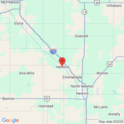 Map to  office in Hesston, KS