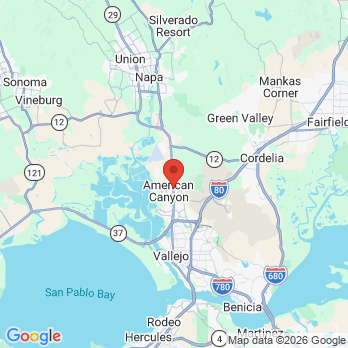 Map to CA Dental Care office in American Canyon, CA