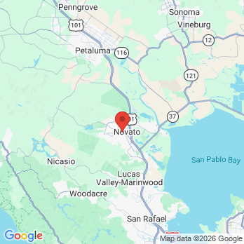 Map to Marin Dental Implant Center office in Novato, CA