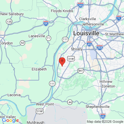 Map to  office in Kentuckiana Smile Partners