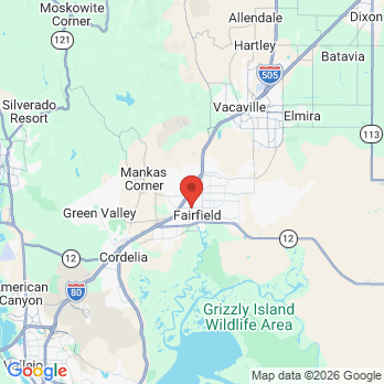 Map to Brite Smile Family Dental Care office in Fairfield, CA