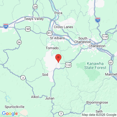 Map to  office in Alum Creek, WV