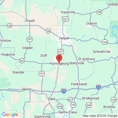 Map to  office in Huntingburg, IN