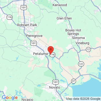 Map to Petaluma Valley Dental office in Petaluma, CA