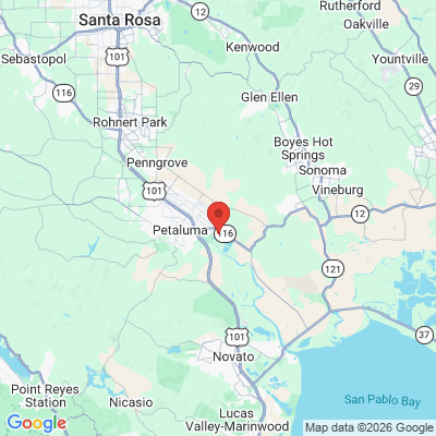 Map to Petaluma Valley Dental office in Petaluma, CA