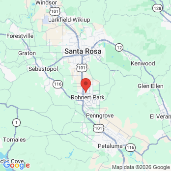 Map to Blue Apple Dental Group office in Rohnert Park, CA