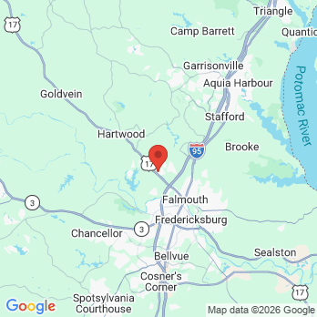 Map to Marshall Dental office in Fredericksburg, VA