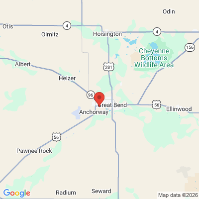 Map to  office in Great Bend, KS