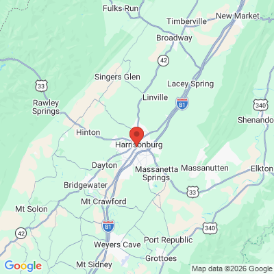 Map to  office in Harrisonburg, VA