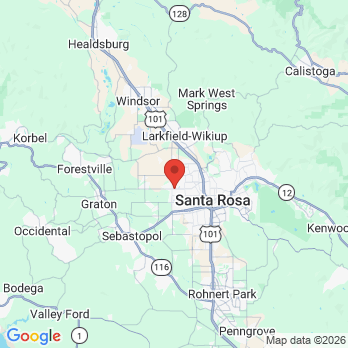 Map to Redwood Family Dentistry office in Santa Rosa, CA