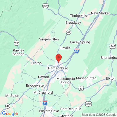 Map to  office in Harrisonburg, VA