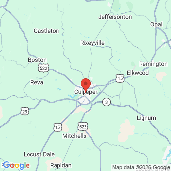 Map to Culpeper Dental Group office in Culpeper, VA