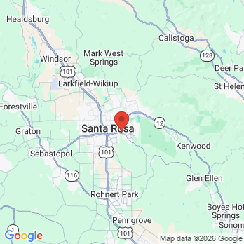 Map to Wilburn Family Dental office in Santa Rosa, CA