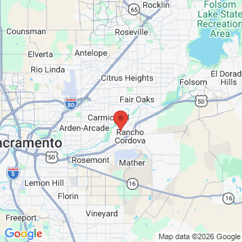 Map to American River Dental office in Rancho Cordova, CA