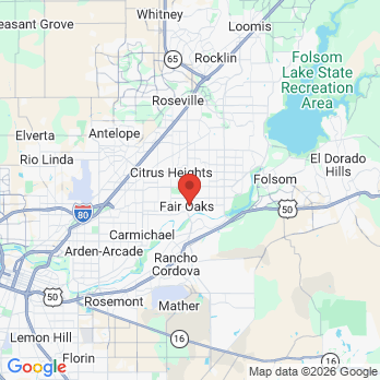 Map to John T. Carson, DDS, MS office in Fair Oaks, CA