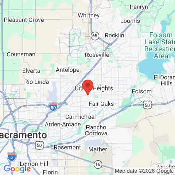 Map to Northridge Dental office in Carmichael, CA