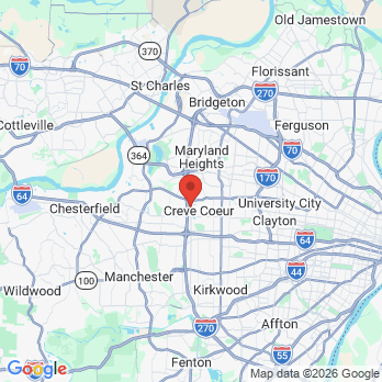 Map to Lew Dental Group office in Creve Coeur, MO