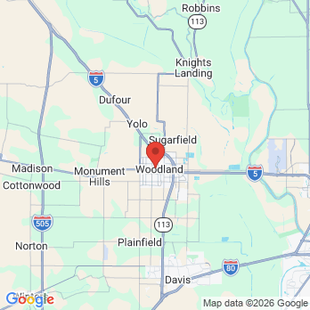 Map to Tan Orthodontics office in Woodland, CA