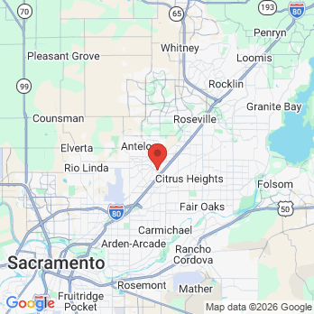 Map to Elkhorn Family Dental  office in Sacramento, CA