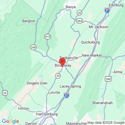 Map to  office in Broadway, VA