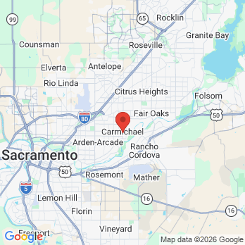 Map to Redford Dental Care office in Carmichael, CA