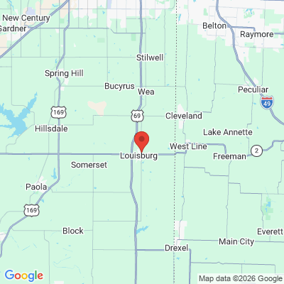 Map to  office in Louisburg, KS