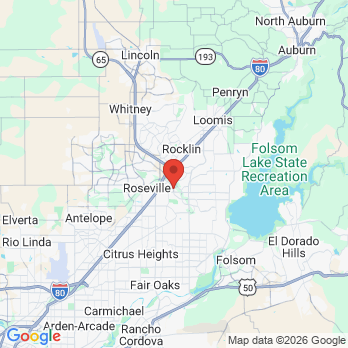 Map to Roseville Dental Company office in Roseville, CA