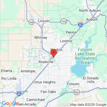 Map to Palisades Dental office in Roseville, CA