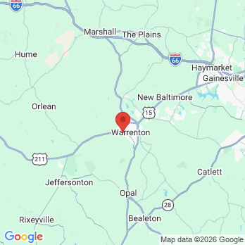 Map to Harris Legacy Dentistry office in Warrenton, VA