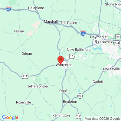 Map to Harris Legacy Dentistry office in Warrenton, VA