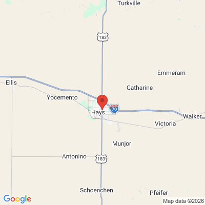 Map to  office in Hays, KS