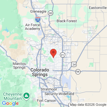 Map to Springs Family and Cosmetic Dentistry: Dr. Aruna Kuntumalla D.D.S. office in Colorado Springs, CO