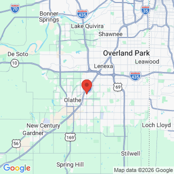 Map to Ronald J Burgmeier DDS PA office in Olathe, KS