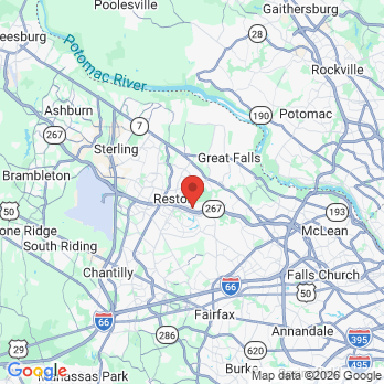 Map to Natural Smiles Dental Center office in Reston, VA