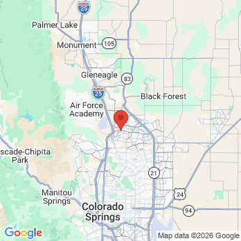 Map to Briargate Advanced Family Dental office in Colorado Springs, CO