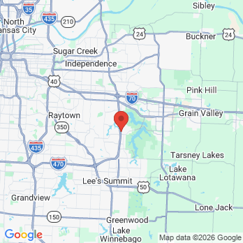 Map to Summit Implant Dentistry of Kansas City office in Lee's Summit, MO
